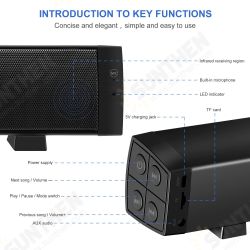 Y7 bluetooth 5.0 Soundbar Wireless Speakers Hifi 3D Stereo Support AUX/TF Card with HD Mic Y7 bluetooth 5.0 Soundbar Wireless Speakers Hifi 3D Stereo Support AUX/TF Card with HD Mic