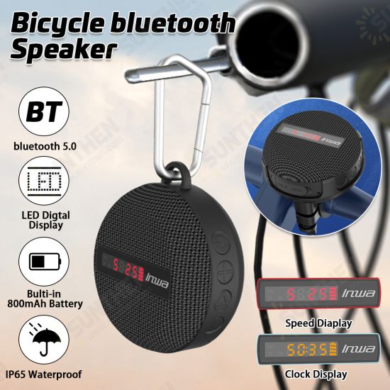 bluetooth Speaker LED Speed Digital Display Wireless HIFI Outdoor Waterproof Bicycle Speakers