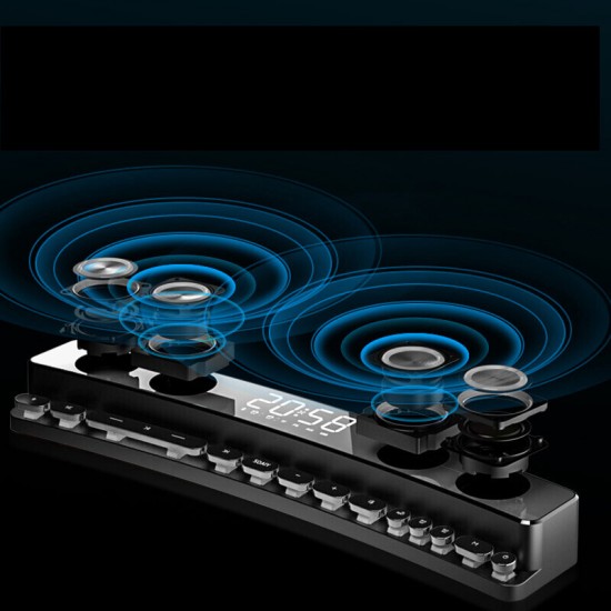 [Clock Version] SH39 bluetooth5.0 Electronic Sports Speaker Clock Function HIFI Sound Quality Desktop Audio Subwoofer Dual Speakers