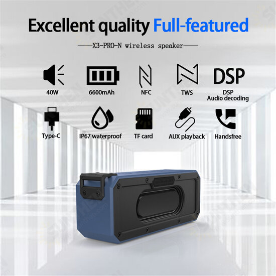 Cyboris X3 Pro-N 40W Wireless bluetooth Speaker 6600mAh Portable Outdoor IP67 Waterproof NFC Subwoofer Stereo with Type-C Audio DSP Sound Cyboris X3 Pro-N 40W Wireless bluetooth Speaker 6600mAh Portable Outdoor IP67 Waterproof NFC Subwoofer Stereo with Type-C Audio DSP Sound