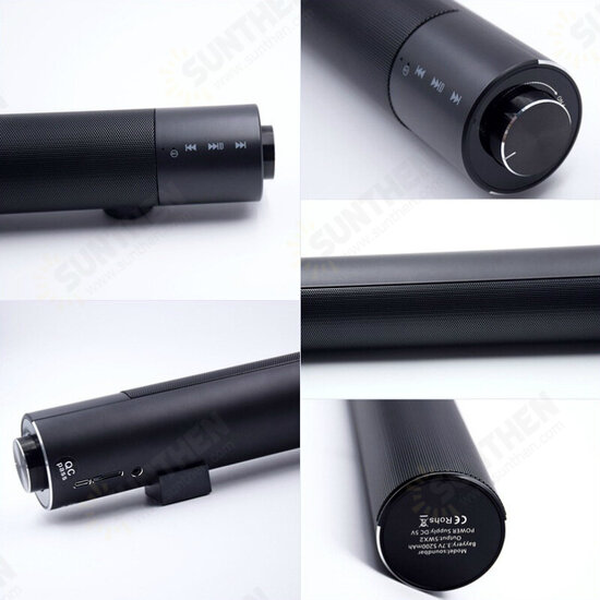 Desktop Wireless Cylindrical Subwoofer bluetooth 5.0 Speaker 5200mAh Battery Life Soundbar 2 Speakers 2 Diaphragms