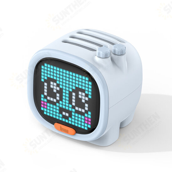 Timoo Pixel Art bluetooth Speaker Portable Wireless Speaker Clock Alarm Cute Gadget Desktop Decoration with LED Screen