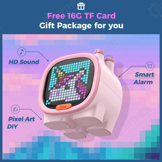 Timoo Pixel Art bluetooth Speaker Portable Wireless Speaker Clock Alarm Cute Gadget Desktop Decoration with LED Screen Timoo Pixel Art bluetooth Speaker Portable Wireless Speaker Clock Alarm Cute Gadget Desktop Decoration with LED Screen