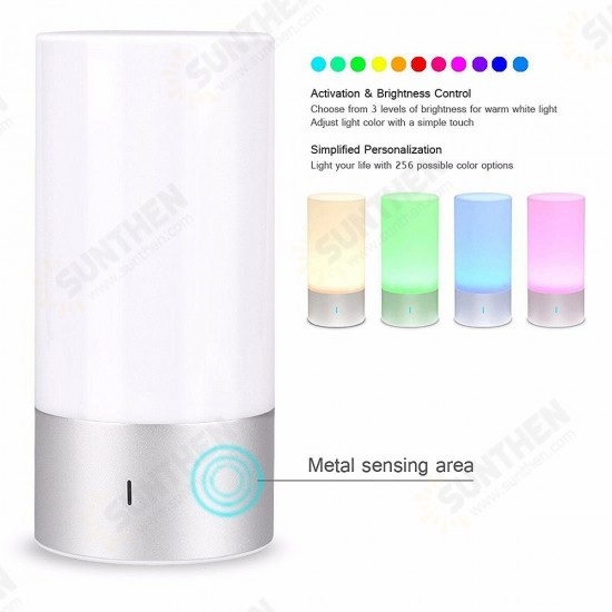 ELE Table Lamp Touch Sensor Lamp bluetooth Speaker Dimmable Warm White Light & Color Changing RGB