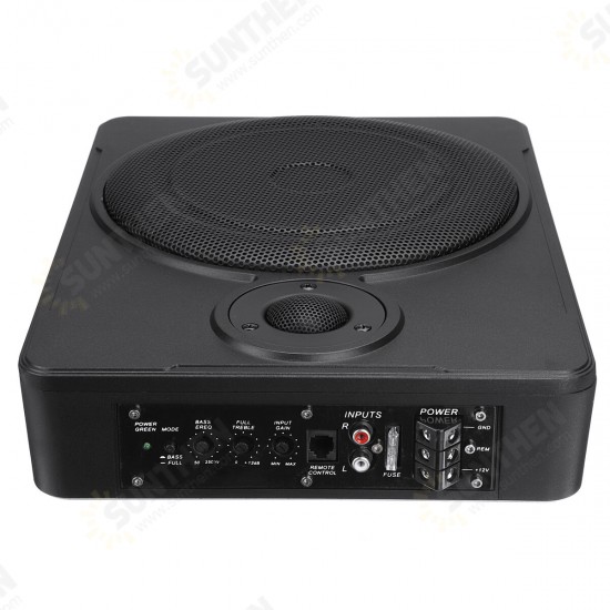 F98773 10inch 800W Car Under Seat Active Amplifier Subwoofer Bass HiFi Slim Speaker