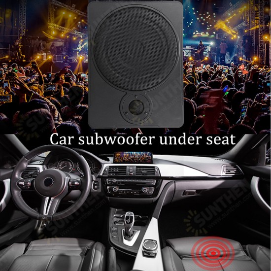 F98773 10inch 800W Car Under Seat Active Amplifier Subwoofer Bass HiFi Slim Speaker