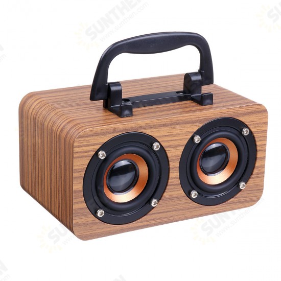 FT-4002 Wooden Wireless bluetooth Speaker Dual Driver TF Card Stereo Bass Subwoofer with Mic with Phone Holder