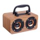 FT-4002 Wooden Wireless bluetooth Speaker Dual Driver TF Card Stereo Bass Subwoofer with Mic with Phone Holder