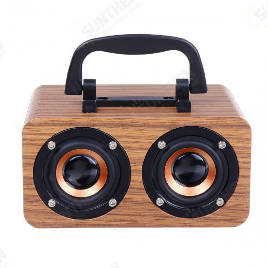 FT-4002 Wooden Wireless bluetooth Speaker Dual Driver TF Card Stereo Bass Subwoofer with Mic with Phone Holder