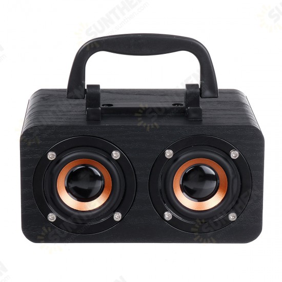 FT-4002 Wooden Wireless bluetooth Speaker Dual Driver TF Card Stereo Bass Subwoofer with Mic with Phone Holder