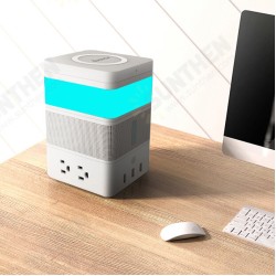Smart Modular DIY Kit with bluetooth Speaker LED Gesture Sensor Light Wireless Charger Power Strip with 4 AC/3 USB Port Smart Modular DIY Kit with bluetooth Speaker LED Gesture Sensor Light Wireless Charger Power Strip with 4 AC/3 USB Port