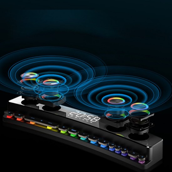 [Game Version] SH39 bluetooth 5.0 Electronic Sports Speaker Colorful Laser Light HIFI Sound Quality Desktop Audio Subwoofer Dual Speakers
