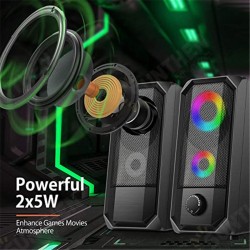 Golden Field M1 Wired Computer Speaker 10W Stereo Bass RGB Luminous USB 3.5mm Desktop Soundbar Multimedia Speaker Golden Field M1 Wired Computer Speaker 10W Stereo Bass RGB Luminous USB 3.5mm Desktop Soundbar Multimedia Speaker
