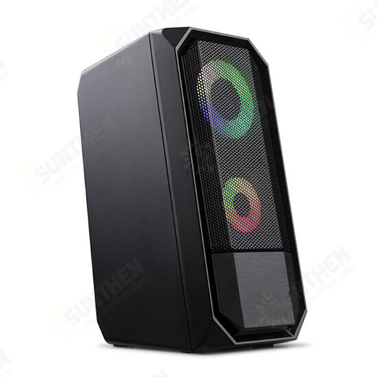 Golden Field M1 Wired Computer Speaker 10W Stereo Bass RGB Luminous USB 3.5mm Desktop Soundbar Multimedia Speaker