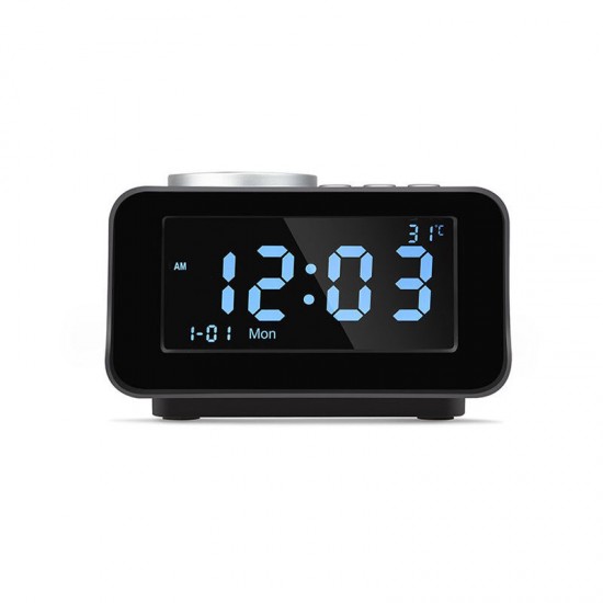 K6 Smart Alarm Clock bluetooth Speaker Portable Wireless Stereo Speaker LCD Screen Display Temperature Music Player