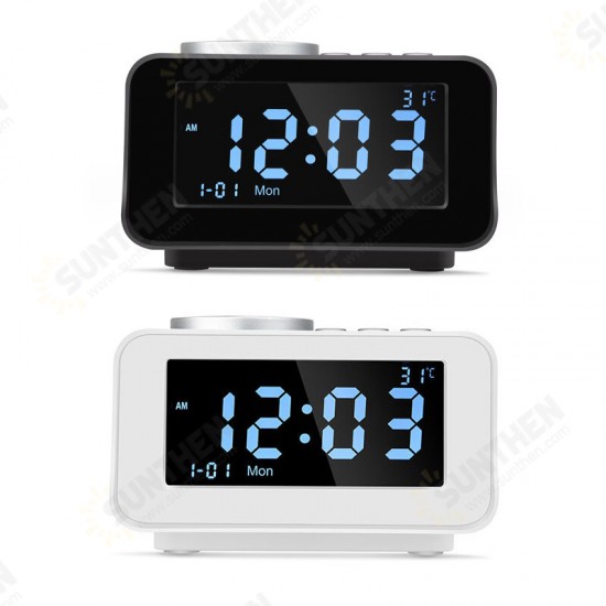 K6 Smart Alarm Clock bluetooth Speaker Portable Wireless Stereo Speaker LCD Screen Display Temperature Music Player