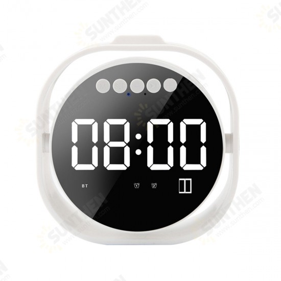 LED Display Dual Alarm Clock Dual Units Wireless bluetooth Bass Speaker FM Radio USB Port Mirror Speaker with Mic LED Display Dual Alarm Clock Dual Units Wireless bluetooth Bass Speaker FM Radio USB Port Mirror Speaker with Mic