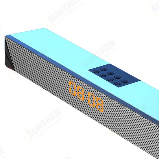 A8 Computer Speaker RGB Light Effect bluetooth USB Recharging Clock Display AUX U Disk TF Card Input Stereo Speaker System