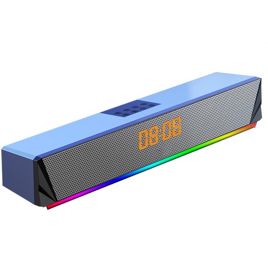 A8 Computer Speaker RGB Light Effect bluetooth USB Recharging Clock Display AUX U Disk TF Card Input Stereo Speaker System