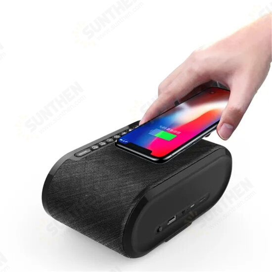 EBS-800 Multi-function bluetooth 5.0 Speaker Stereo Super Bass FM Radio TF Card Soundbar Digital LED Display 10W Wireless Fast Charger Soundbox