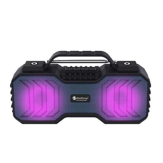 NR-2029FMD Speaker Wireless bluetooth Soundbar Bass FM Radio TF Card AUX-In Waterproof Ambient Light Portable Outdoor Soundbox with Mic