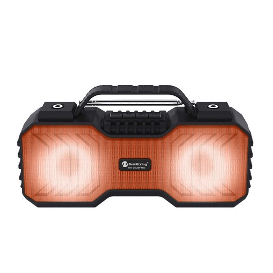 NR-2029FMD Speaker Wireless bluetooth Soundbar Bass FM Radio TF Card AUX-In Waterproof Ambient Light Portable Outdoor Soundbox with Mic