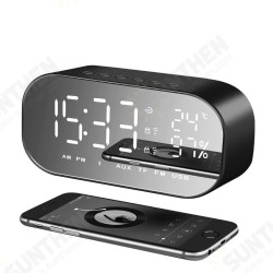 Portable LED Wireless bluetooth Speaker Dual Units FM Radio Alarm Clock USB Micro SD TF AUX Speaker Portable LED Wireless bluetooth Speaker Dual Units FM Radio Alarm Clock USB Micro SD TF AUX Speaker