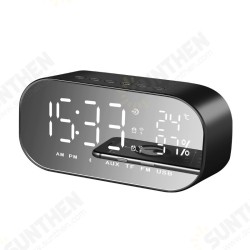 Portable LED Wireless bluetooth Speaker Dual Units FM Radio Alarm Clock USB Micro SD TF AUX Speaker Portable LED Wireless bluetooth Speaker Dual Units FM Radio Alarm Clock USB Micro SD TF AUX Speaker