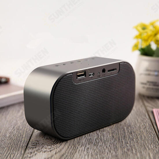 Portable LED Wireless bluetooth Speaker Dual Units FM Radio Alarm Clock USB Micro SD TF AUX Speaker