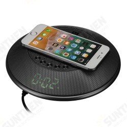 Portable USB Charging bluetooth Speaker Wireless Charger Stereo Subwoofer Digital Alarm Clock Built-in FM Radio Mic Portable USB Charging bluetooth Speaker Wireless Charger Stereo Subwoofer Digital Alarm Clock Built-in FM Radio Mic