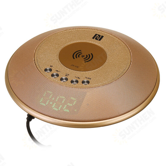 Portable USB Charging bluetooth Speaker Wireless Charger Stereo Subwoofer Digital Alarm Clock Built-in FM Radio Mic Portable USB Charging bluetooth Speaker Wireless Charger Stereo Subwoofer Digital Alarm Clock Built-in FM Radio Mic