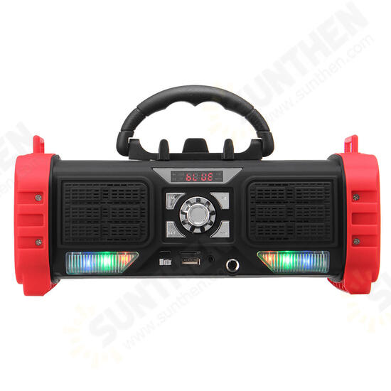 Portable Wireless bluetooth Speaker LED Light Heavy Bass 2200mAh TF Card Speaker with Mic with Phone Holder