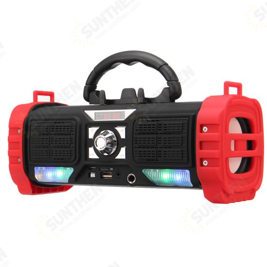 Portable Wireless bluetooth Speaker LED Light Heavy Bass 2200mAh TF Card Speaker with Mic with Phone Holder