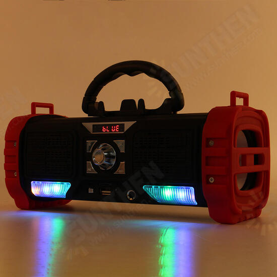 Portable Wireless bluetooth Speaker LED Light Heavy Bass 2200mAh TF Card Speaker with Mic with Phone Holder