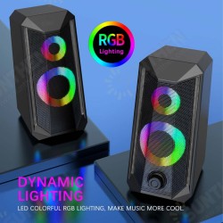 RGB Lighting USB Power Wired Computer Speakers Stereo 3.5mm Jack for PC Laptop RGB Lighting USB Power Wired Computer Speakers Stereo 3.5mm Jack for PC Laptop
