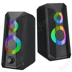 RGB Lighting USB Power Wired Computer Speakers Stereo 3.5mm Jack for PC Laptop RGB Lighting USB Power Wired Computer Speakers Stereo 3.5mm Jack for PC Laptop