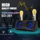 SD-301 bluetooth Speaker with Two Wireless Microphone Mobile Wireless Karaoke Speaker Wireless Stereo Party Super Speaker Box