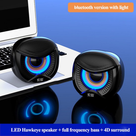 SA-A9 Mini Computer Speaker USB Wired bluetooth Loudspeakers Speakers 4D Stereo Sound Surround Soundbox for PC Laptop Notebook