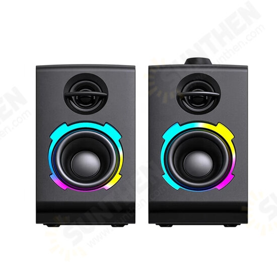 SH20 bluetooth Speaker RGB Lighting Game Desktop Dual Speaker Surround Bass Stereo Support USB TF Card AUX Subwoofer