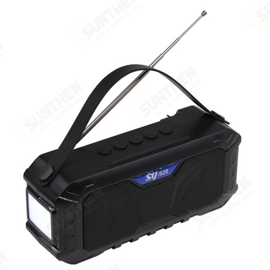 SY-928 bluetooth Wireless Speaker Solar Energy Power Bass HiFi Speaker 1200Mah Waterproof Support USB TF CARD FM Radio