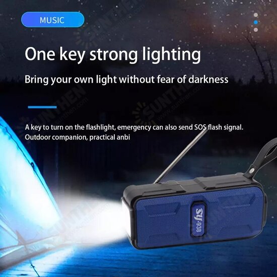 SY-928 bluetooth Wireless Speaker Solar Energy Power Bass HiFi Speaker 1200Mah Waterproof Support USB TF CARD FM Radio