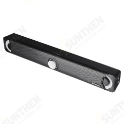 YXSM9014BL Multimedia Audio HIFI Subwoofer Sound Stereo Computer Speaker with 7-color Pulasting LED USB Black for Laptop PC Phone