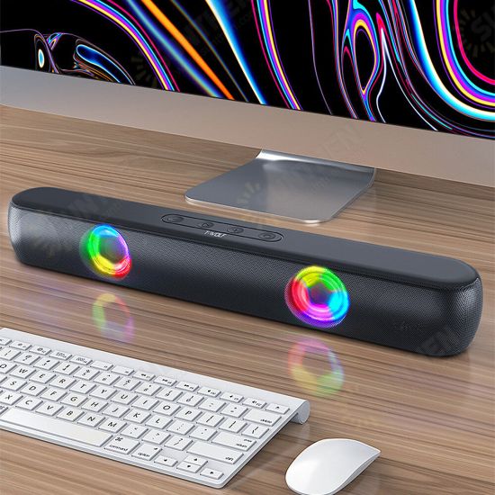 B320 Speaker TWS bluetooth V5.0 Surround Sound Bass FM Mode USB Driver TF Card AUX Input Soundbar RGB Light Desktop Loudspeaker for PC Laptop Music