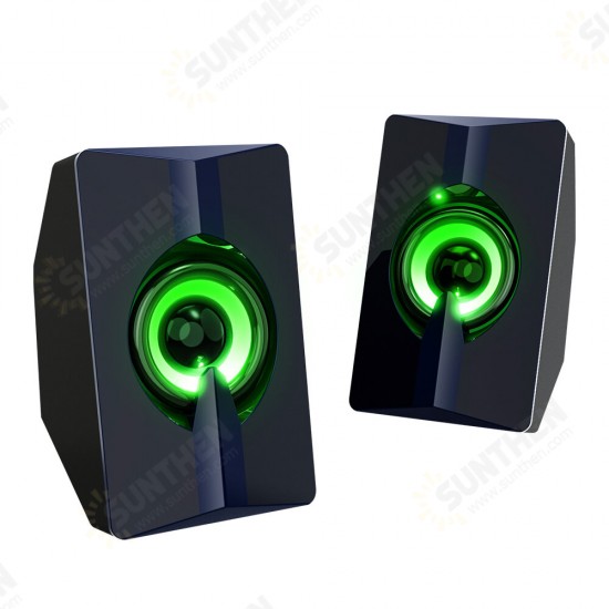 S5 Colorful Luminous Speaker 4D Surround Sound Wired Computer Speaker Gaming Loudspeaker for Computers / Smart Phones / Tablets