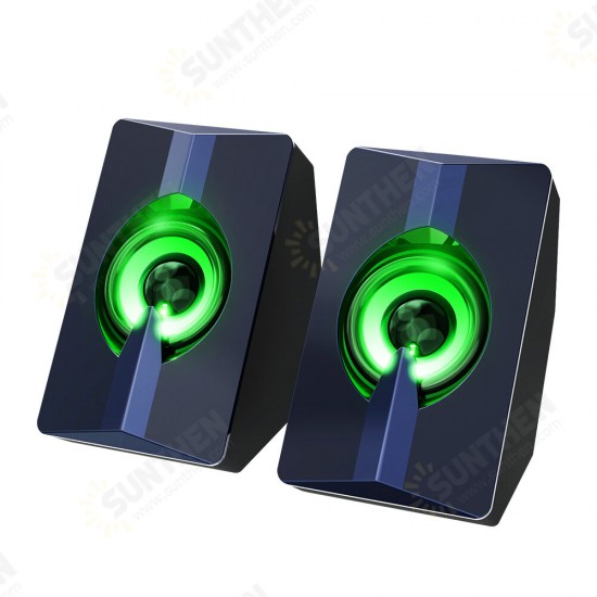 S5 Colorful Luminous Speaker 4D Surround Sound Wired Computer Speaker Gaming Loudspeaker for Computers / Smart Phones / Tablets