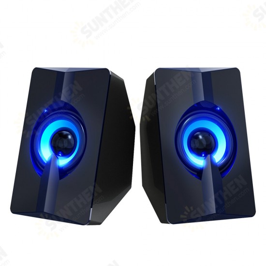 S5 Colorful Luminous Speaker 4D Surround Sound Wired Computer Speaker Gaming Loudspeaker for Computers / Smart Phones / Tablets