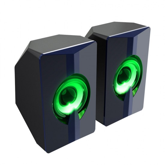 S5 Colorful Luminous Speaker 4D Surround Sound Wired Computer Speaker Gaming Loudspeaker for Computers / Smart Phones / Tablets