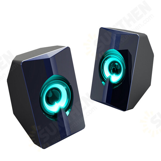 S5 Colorful Luminous Speaker 4D Surround Sound Wired Computer Speaker Gaming Loudspeaker for Computers / Smart Phones / Tablets