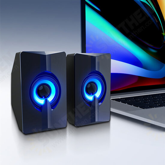 S5 Colorful Luminous Speaker 4D Surround Sound Wired Computer Speaker Gaming Loudspeaker for Computers / Smart Phones / Tablets