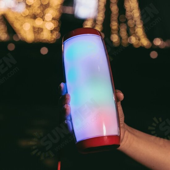 TG157 LED Portable Wireless bluetooth Speaker with LED Night Light Support TF Card FM Radio Boombox Built-in Mic